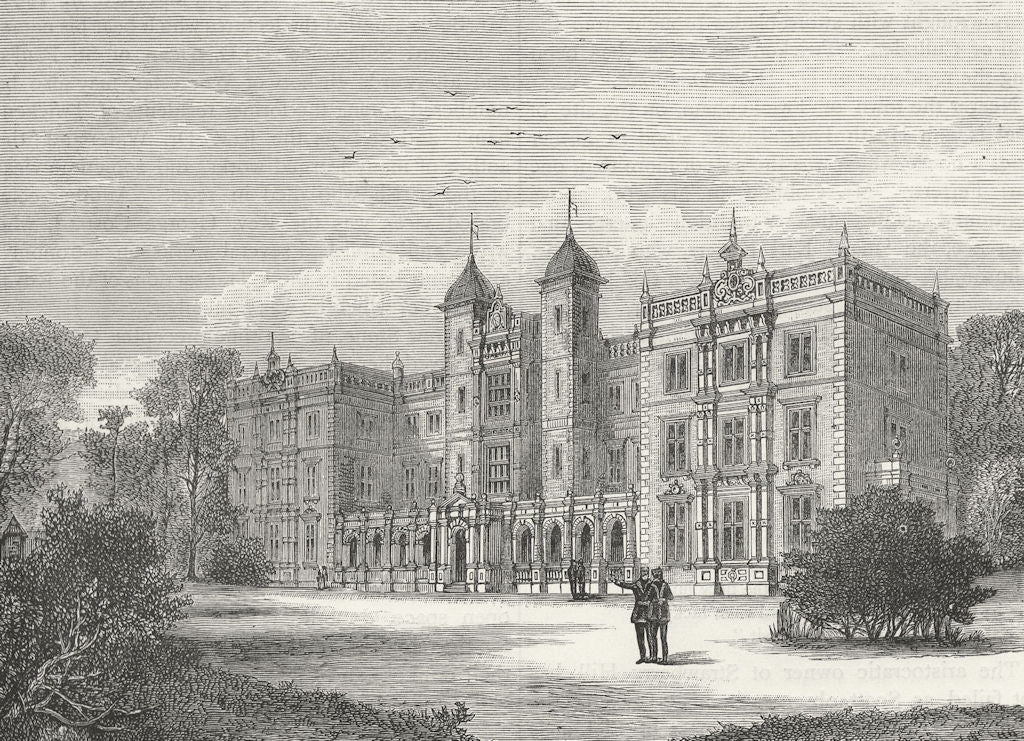 TWICKENHAM . Kneller Hall 1888 old antique vintage print picture